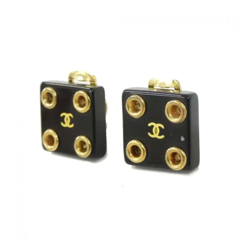CHANEL Black Earrings